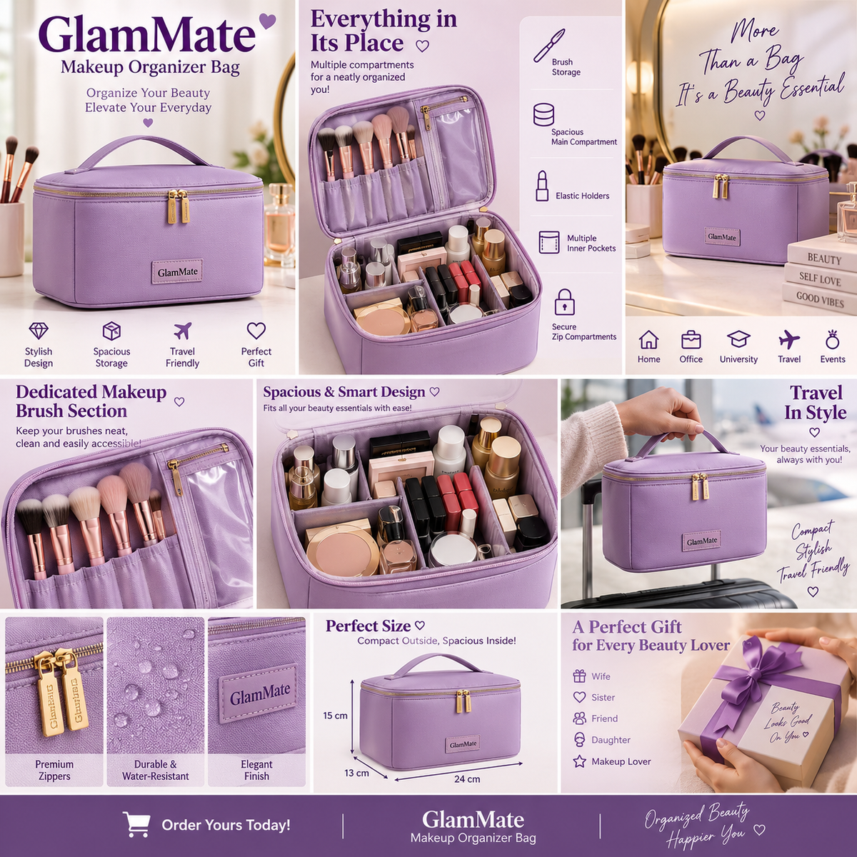 Glow & Go Cosmetic Bag