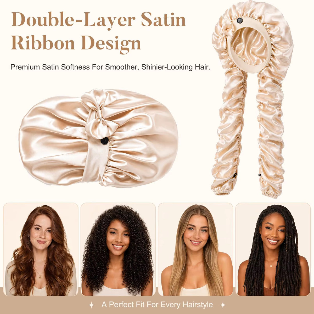 Long Hair Satin Bonnet