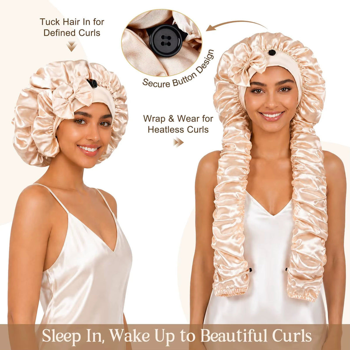 Long Hair Satin Bonnet