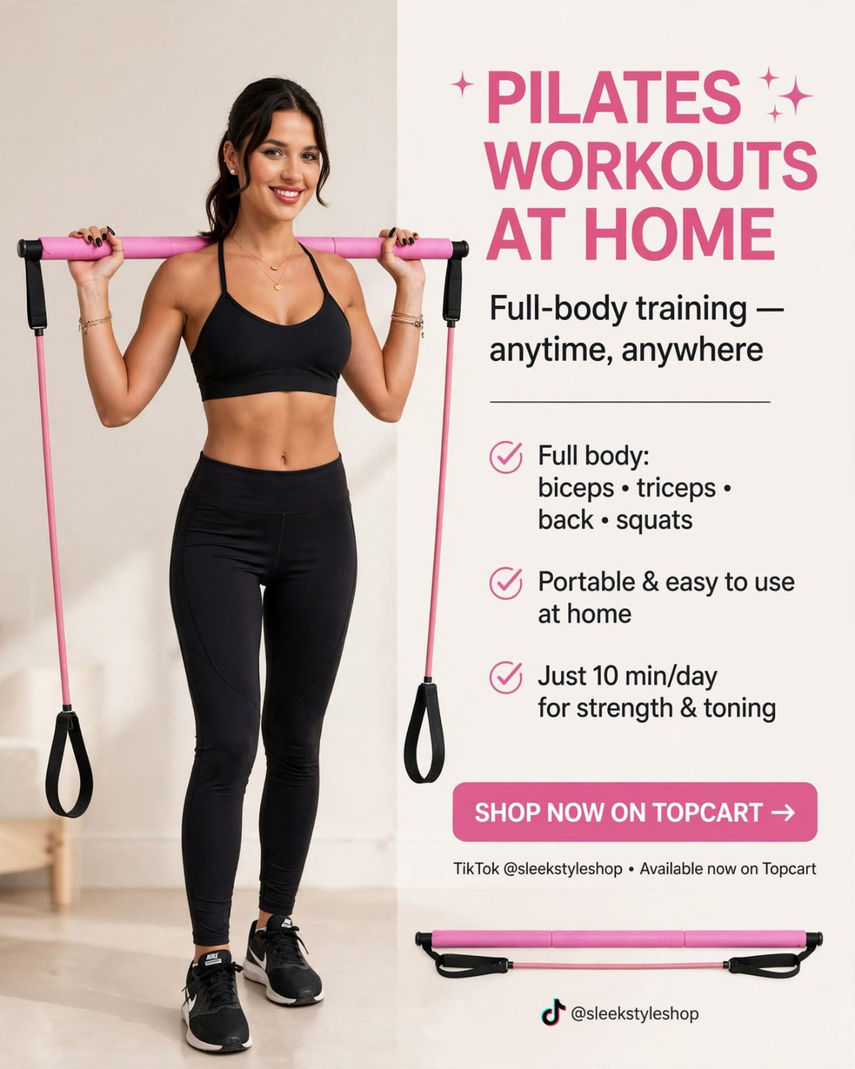 Pilates Bar with Resistance Bands