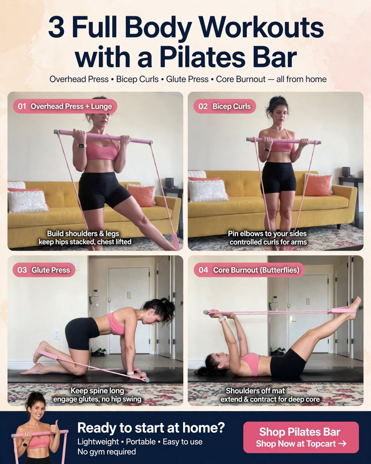 Pilates Bar with Resistance Bands